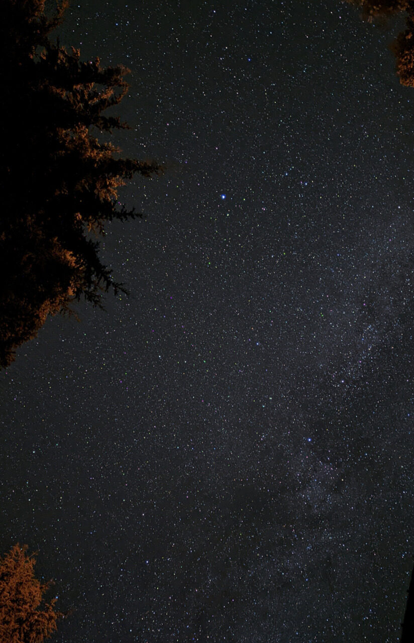 Night sky full of stars over the campsite